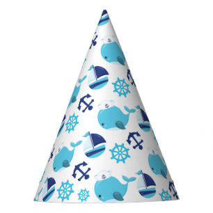 Chapéu De Festa Padrão De Baleias, Baleias Cutas, Baleias Azuis