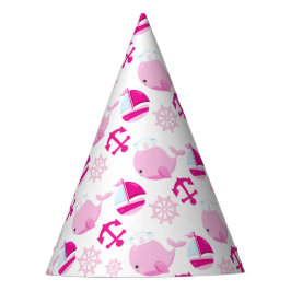 Chapéu De Festa Padrão De Baleias, Baleias Cutas, Baleias Rosa