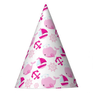 Chapéu De Festa Padrão De Baleias, Baleias Cutas, Baleias Rosa