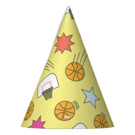 Chapéu De Festa Padrão de basquetebol divertido