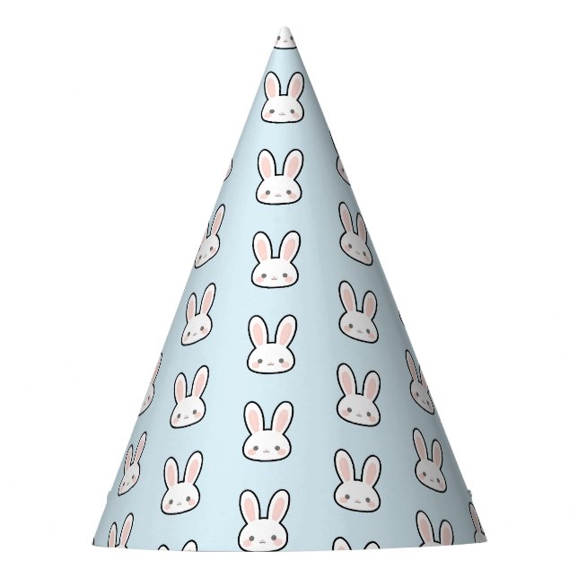 Chapéu De Festa Padrão de Coelho com Rosto de Coelhinho Fofo (Frente)