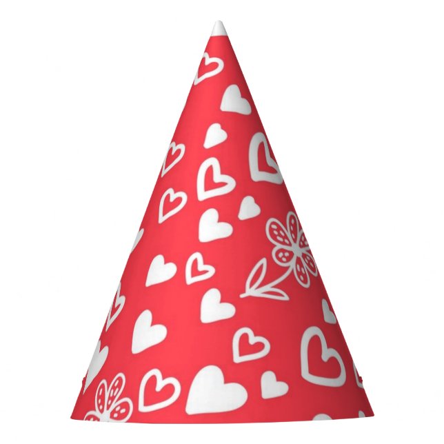 Chapéu De Festa Padrão de coração (Frente)