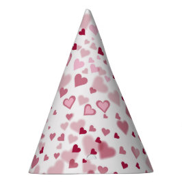 Chapéu De Festa Padrão de Corações Lindos Rosa