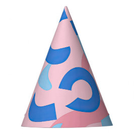 Chapéu De Festa Padrão de Doodle Rosa e Azul