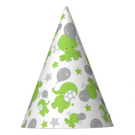 Chapéu De Festa Padrão De Elefantes Verdes, Elefantes Cutes, Estre