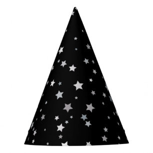 Chapéu De Festa Padrão de Estrelas Prateadas Cujas Qualquer cor
