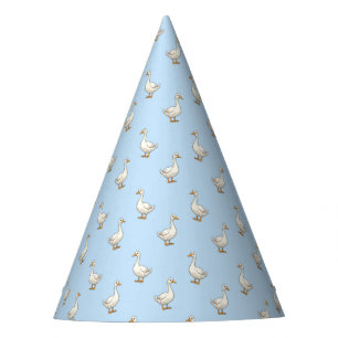 Chapéu De Festa Padrão de Ganso Branco Fofo