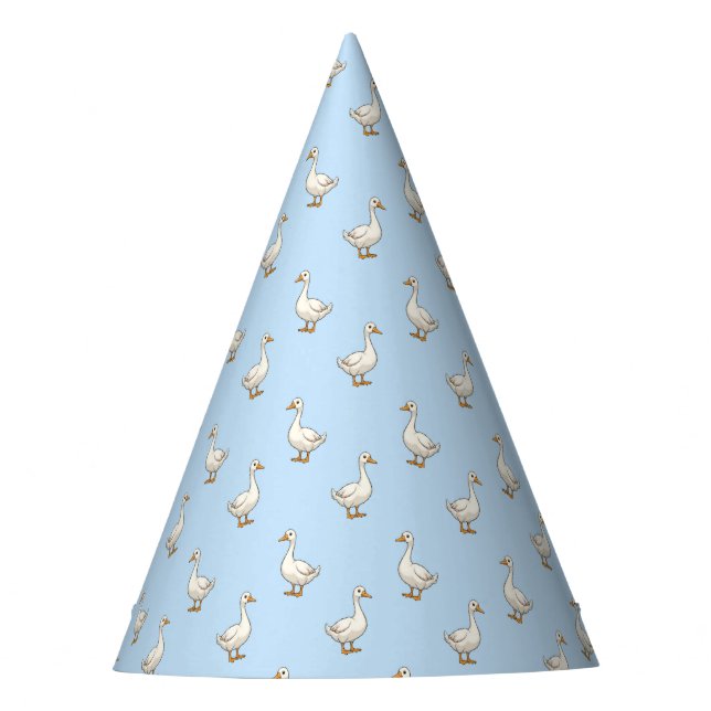 Chapéu De Festa Padrão de Ganso Branco Fofo (Frente)