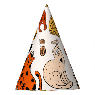 Chapéu De Festa Padrão de Gatos Bonitos