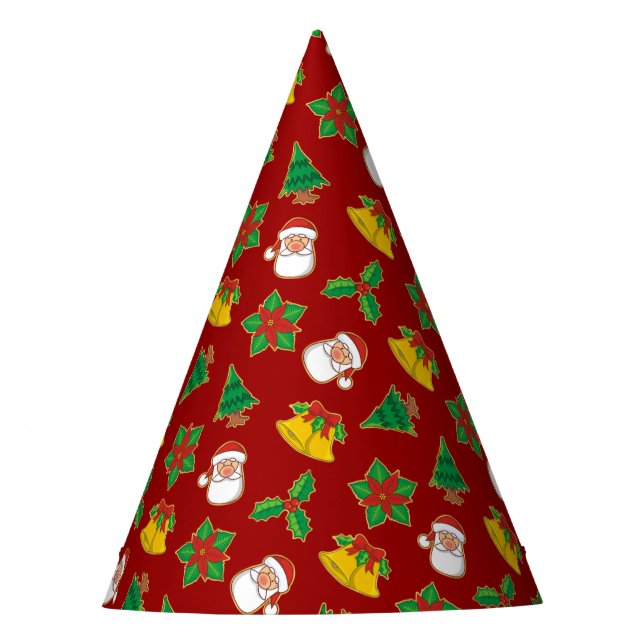 Chapéu De Festa Padrão de Ícones de Natal (Frente)