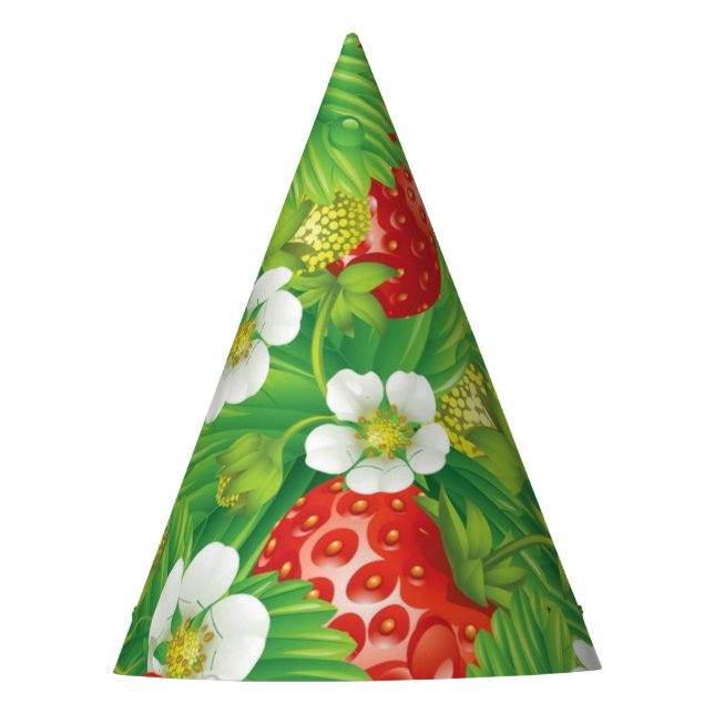 Chapéu De Festa Padrão de morango (Frente)