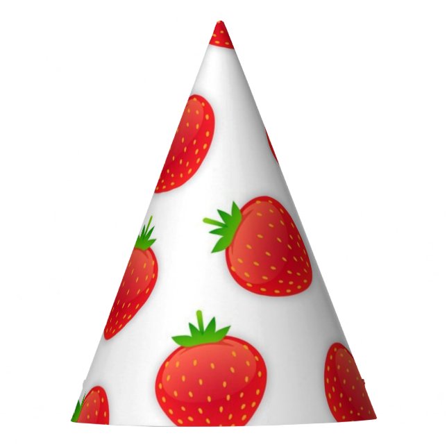 Chapéu De Festa Padrão de morango (Frente)