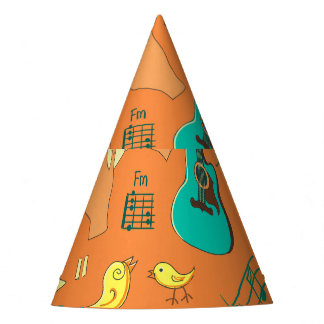 Chapéu De Festa Padrão de música colorido desenhado à mão