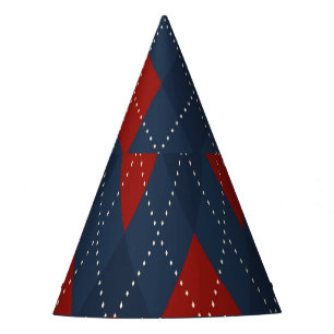 Chapéu De Festa Padrão de Natal Real Blue Argyle