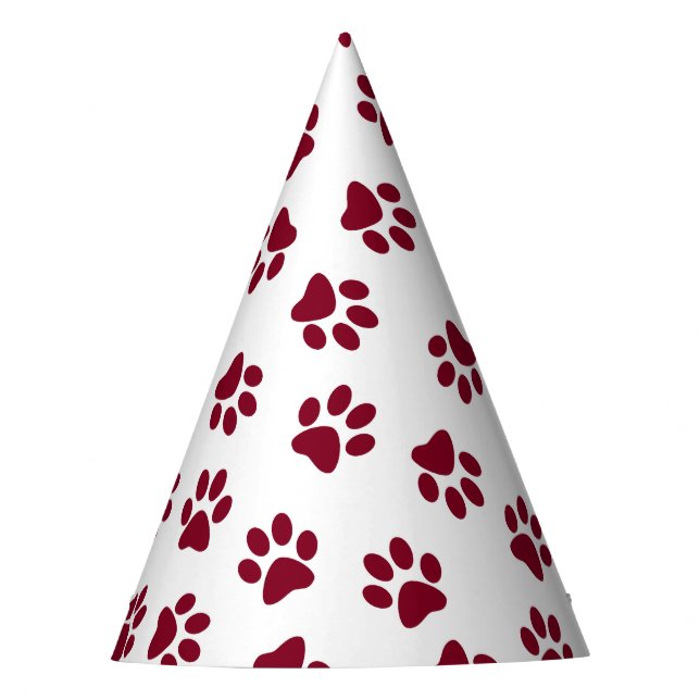 Chapéu De Festa Padrão De Patas, Patas Cachorros, Patas Turvas (Frente)