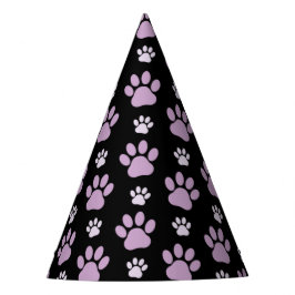 Chapéu De Festa Padrão De Patas, Patas Liláticas, Patas Cachorros,