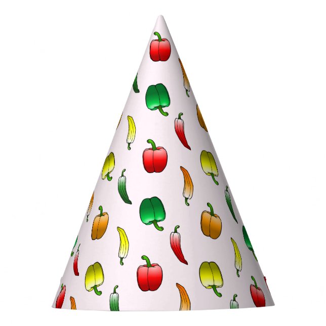 Chapéu De Festa Padrão de Pimentões Bonitos (Frente)