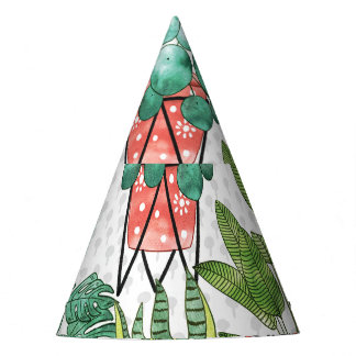 Chapéu De Festa Padrão de Potes da Terra Cotta Plant.