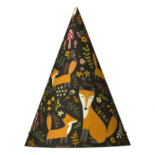 Chapéu De Festa Padrão de Raposa da Floresta Cura