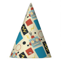 Padrão de robô antigo do aniversário de criança