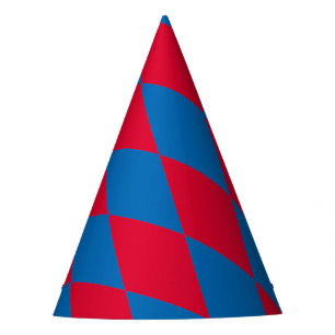 Chapéu De Festa Padrão de Sinalizador de Diamante da Baviera Azul