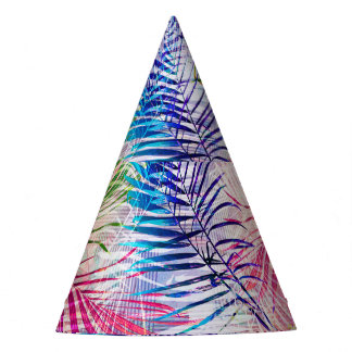 Chapéu De Festa Padrão de Sobreposição de Folhas de abstrato Water