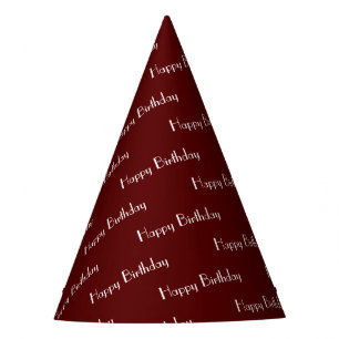 Chapéu De Festa Padrão de Texto Personalizado de Aniversário Bege