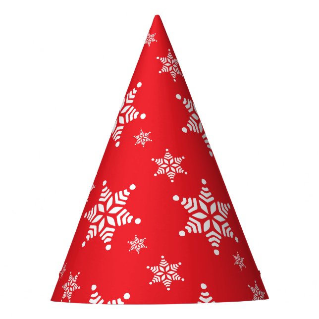 Chapéu De Festa Padrão do Floco de Neve, Flocos de Neve Brancos, N (Frente)