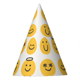 Chapéu De Festa Padrão Emoji Feliz Desenhado Pela Mão
