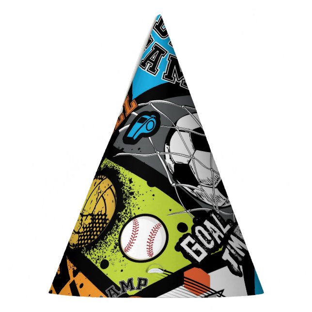 Chapéu De Festa Padrão Esportivo Com Bolas (Esquerda)