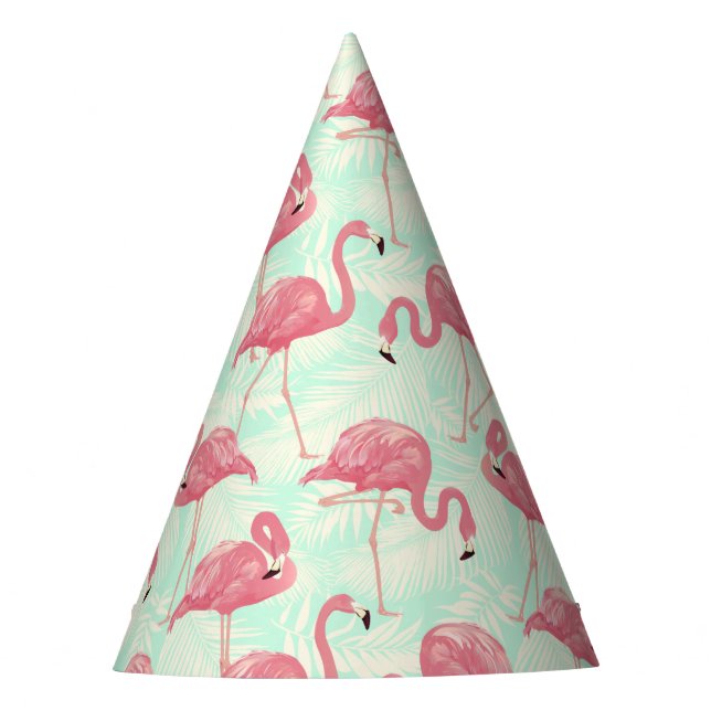 Chapéu De Festa Padrão Flamingo Pink Elegante de Chic (Frente)
