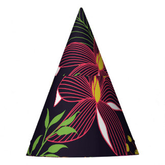 Chapéu De Festa Padrão floral elegante, design artístico.