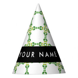Chapéu De Festa Padrão Folha, Folhas Verdes, Seu Nome