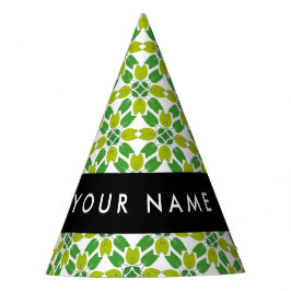 Chapéu De Festa Padrão Folha, Folhas Verdes, Seu Nome