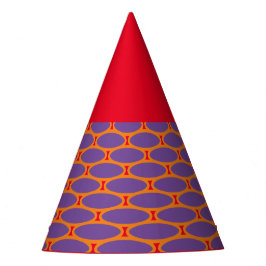 Chapéu De Festa Padrão Geométrico de Azulejos Roxo Laranja Vermelh