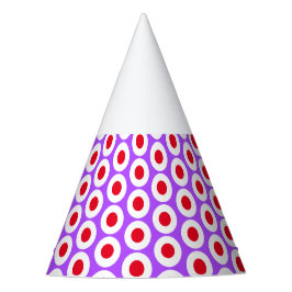 Chapéu De Festa Padrão Geométrico Vermelho Branco Roxo Divertido e