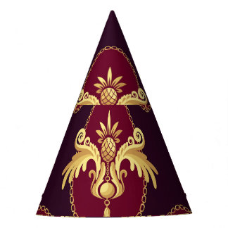 Chapéu De Festa Padrão Magenta de Conce Dourada Barroco