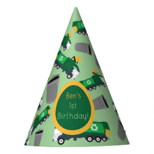 Chapéu De Festa Padrão Personalizado do Caminhão de Lixo do Recicl