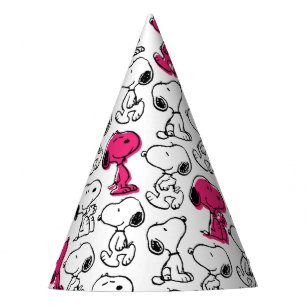 Chapéu De Festa Padrão preto e magenta do snoopy