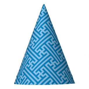 Chapéu De Festa Padrão Sayagata, japonês, azul e azul-bebê