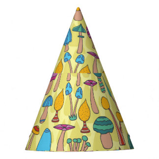 Chapéu De Festa Padrão sem costura de Cogumelos Mágicos