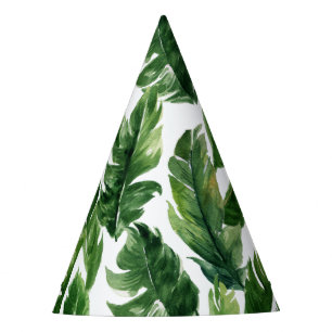Chapéu De Festa Padrão tropical de Folha de Cana