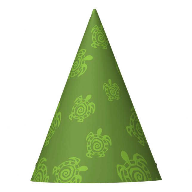 Chapéu De Festa Padrão Verde da Tartaruga Suave (Frente)
