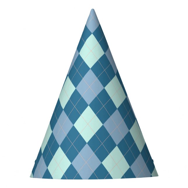Chapéu De Festa Padrão Vintage Argila Azul (Frente)
