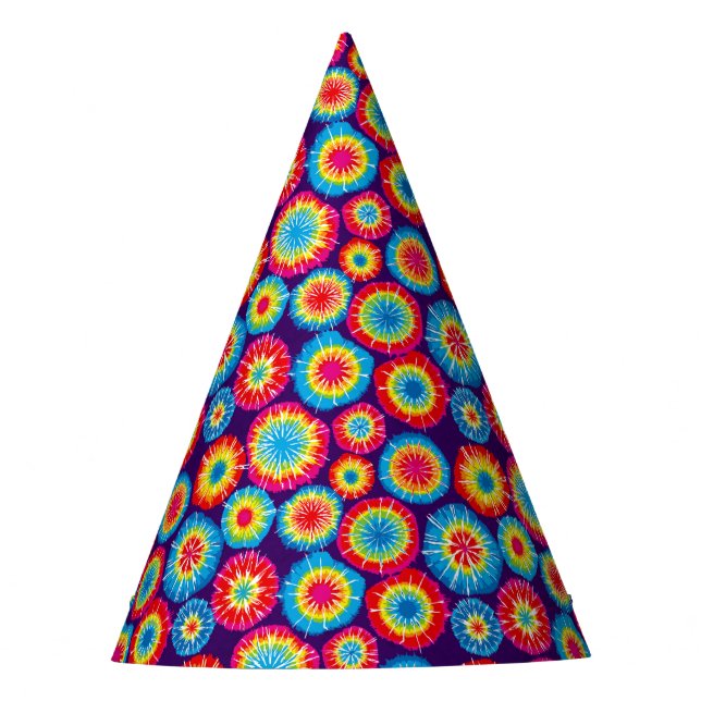 Chapéu De Festa Padrões abstrato de sóis coloridos (Frente)