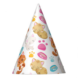 Chapéu De Festa Padrões De Gatos, Gatos Cutes, Gatinhos, Gatinhos,