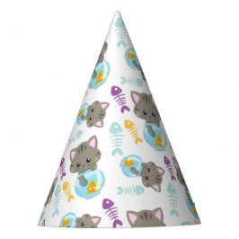 Chapéu De Festa Padrões De Gatos, Gatos Cutes, Gatinhos, Peixes