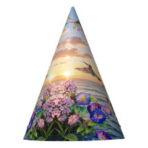 Paisagem de Beija-flores e Flores