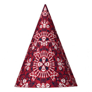 Chapéu De Festa Paisley, crânios, bandana, design quadrado.