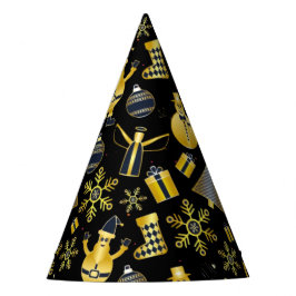 Chapéu De Festa Papais noeis Dourados de Natal Snowman a empatar o